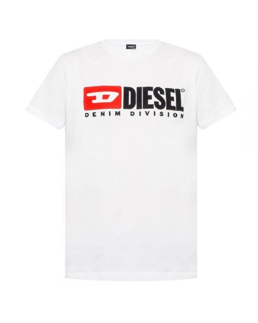 DIESEL White T-Diego-Division Logo T-Shirt for men