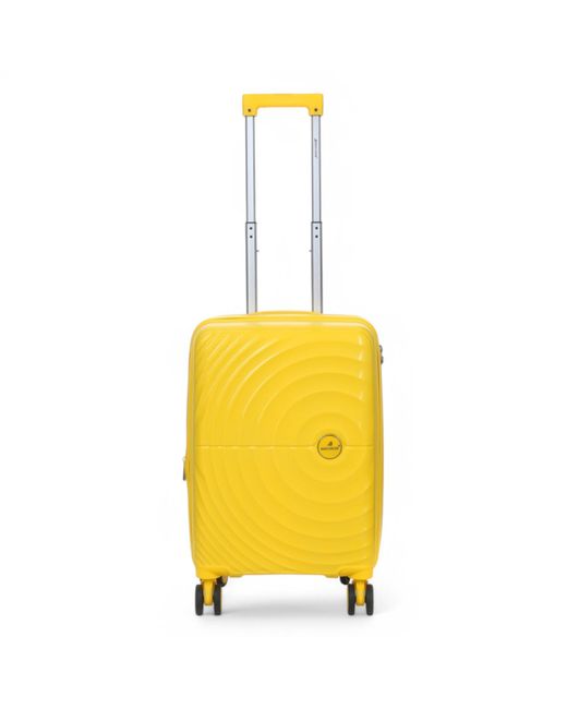 Infinity Leather Yellow Hard Shell Cabin 55 X 37 X 22 Cm Pp Suitcase Luggage Suitable For Easyjet, Ryanair