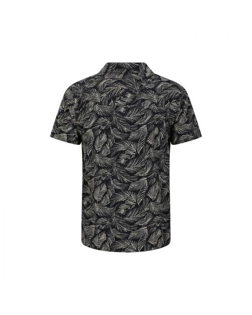 Mountain Warehouse Strandshirt Met Korte Mouwen (zwart/crème) in het Black voor heren