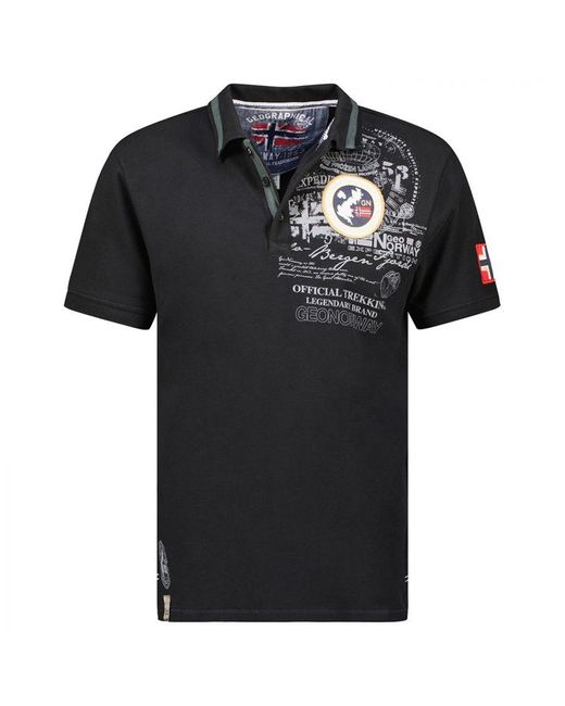 GEOGRAPHICAL NORWAY Black Short-Sleeved Polo Shirt Sy1357Hgn for men