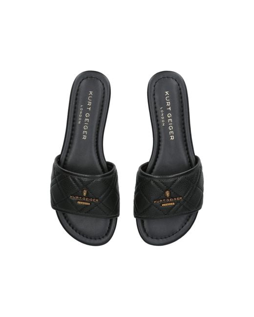 Kurt Geiger White Leather Kgl Greenwich Flat Sandals