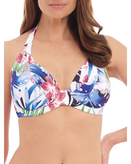 Fantasie Blue Santa Catalina Halter Plunge Bikini Top