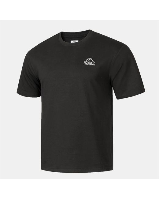 Kappa Black Cotton Crew Neck T-Shirt for men