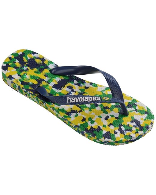 Havaianas Green Brasil Camo Patterned Flip Flops for men