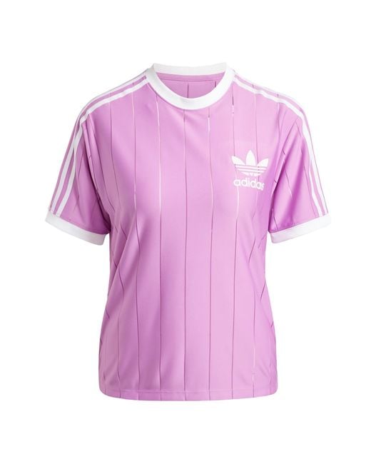 Adidas Originals Purple Adicolor 3-Stripes Pinstripe Tee