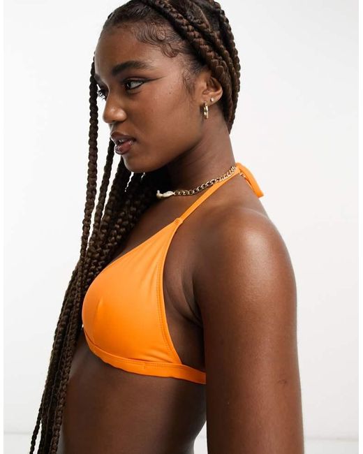 French Connection Orange Triangle Bikini Top