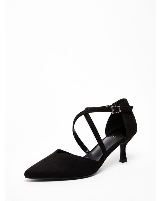 Quiz Black Faux Suede Court Heel