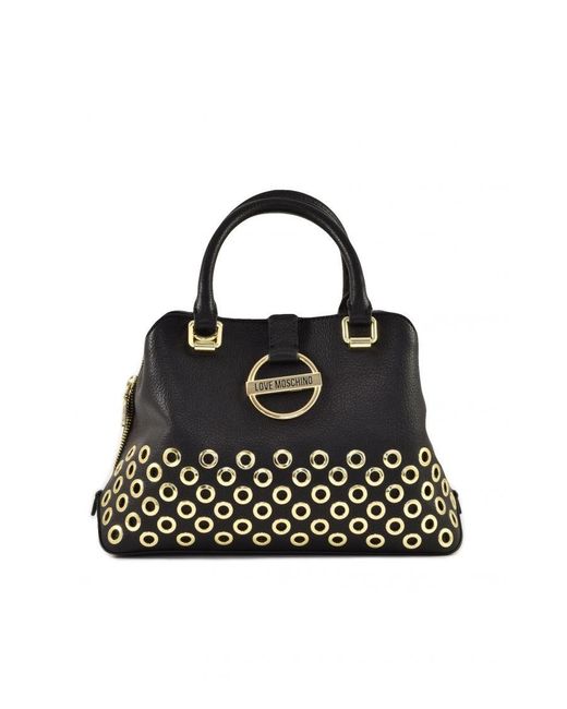 Moschino Black Love Handbag With Zip Fastening