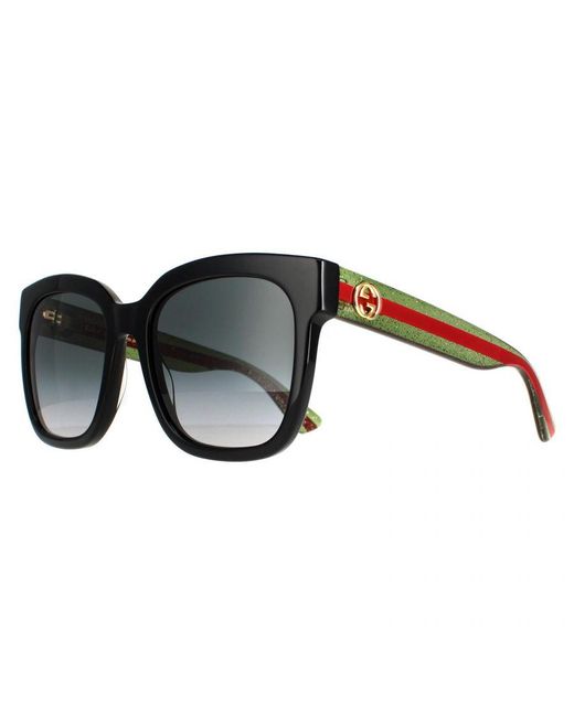 Gucci Black Square With And Glitter Gradient Gg0034Sn Sunglasses