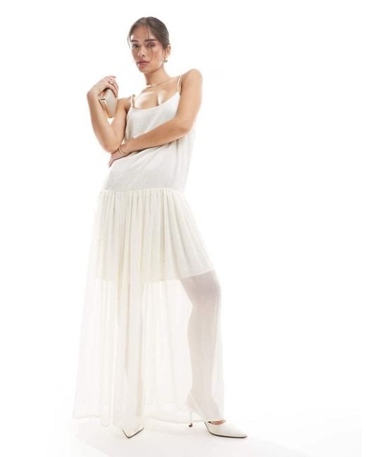 Object White Tulle Maxi Slip Dress