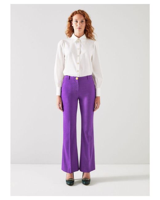 L.K.Bennett Purple Kennedy Trousers,violet Viscose