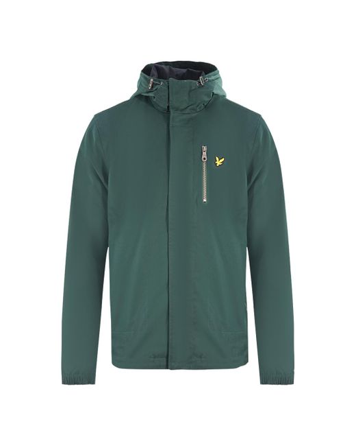 Lyle & Scott Green Hooded Curved Hem Jacket Cotton for men