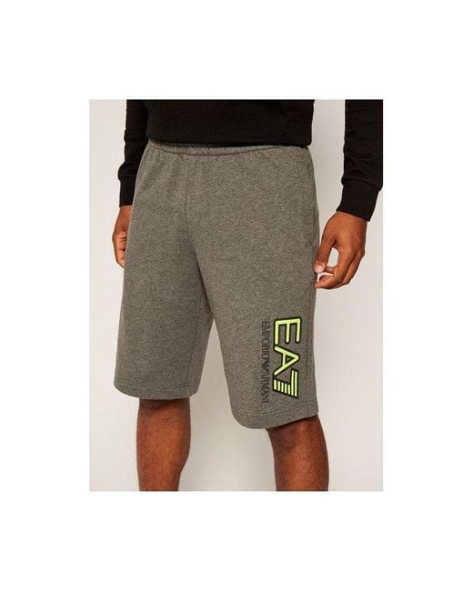 EA7 Gray Bermuda Shorts Cotton for men