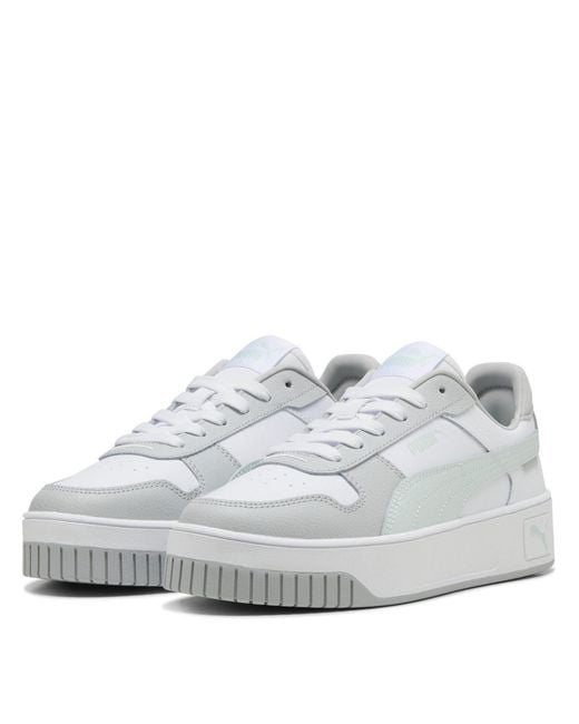 PUMA White Carina Street Low Top Trainers