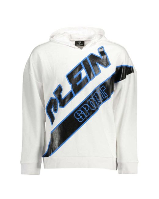 Philipp Plein Blue Large Logo Hoodie for men