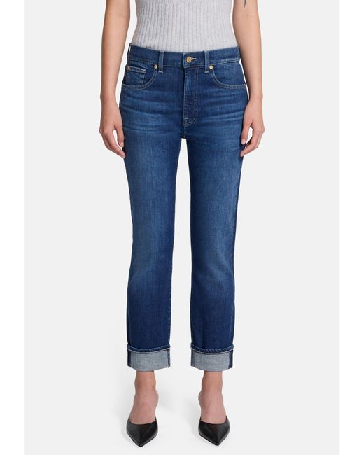 7 For All Mankind Blue Ladies Jeans Relaxed Skinny Slim Fit