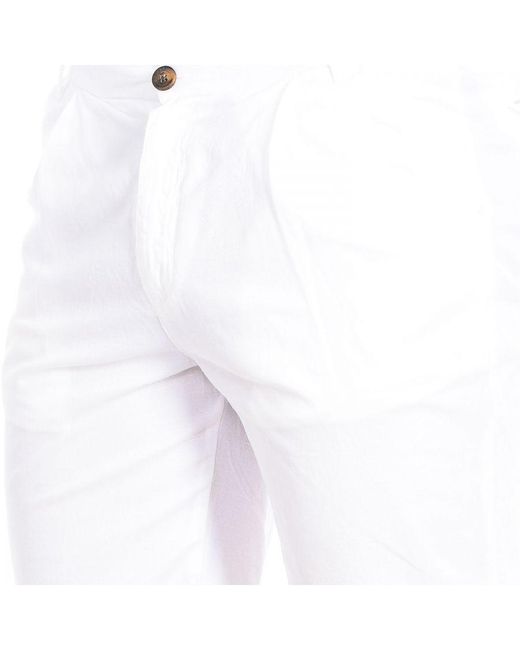 La Martina White Bermuda Shorts With Straight Cut Hem Tmb004-Tl121 for men