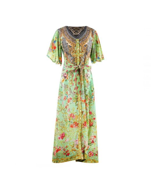 Inoa Green Chartruse 12007 Silk Maxi Dress