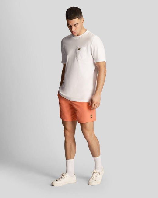 Lyle & Scott Orange Plain Swim Shorts for men