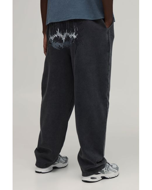 BoohooMAN Black Balloon Fit Gothic Washed Jogger for men