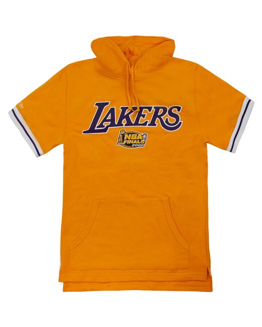 Mitchell & Ness Orange La Lakers Nba French Terry Hooded T-Shirt for men