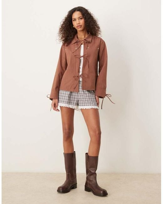 Ghospell Brown Tie Jacket