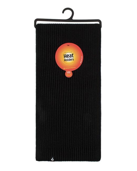Heat Holders Black Windproof Fleece Winter Scarf for men