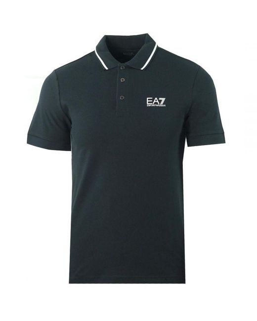 EA7 Nachtblauw Poloshirt in het Black voor heren