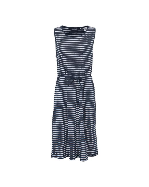 Regatta Ariena Gestreepte Casual Jurk (Marine, Wit) in het Blue
