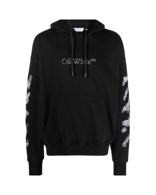 Off-White c/o Virgil Abloh Black Diags Bit Book Skate Hoodie Cotton for men