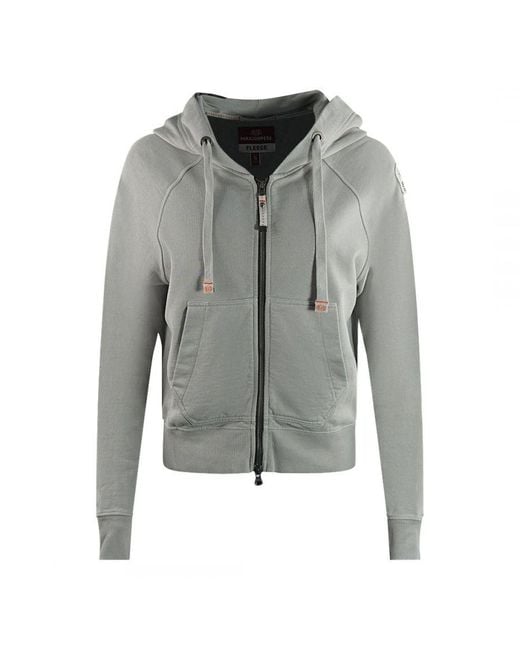 Parajumpers Gray Linzy Paloma Zip-Up Cropped Hoodie