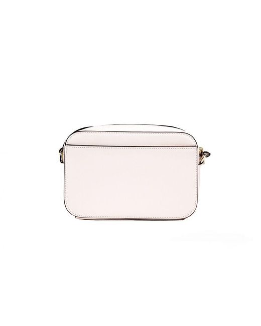 Kate Spade White Staci Mini Light Rose Saffiano Leather Camera Bag Crossbody Handbag