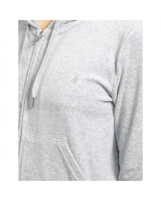 Juicy Couture Gray Velour Full-zip Track Jacket