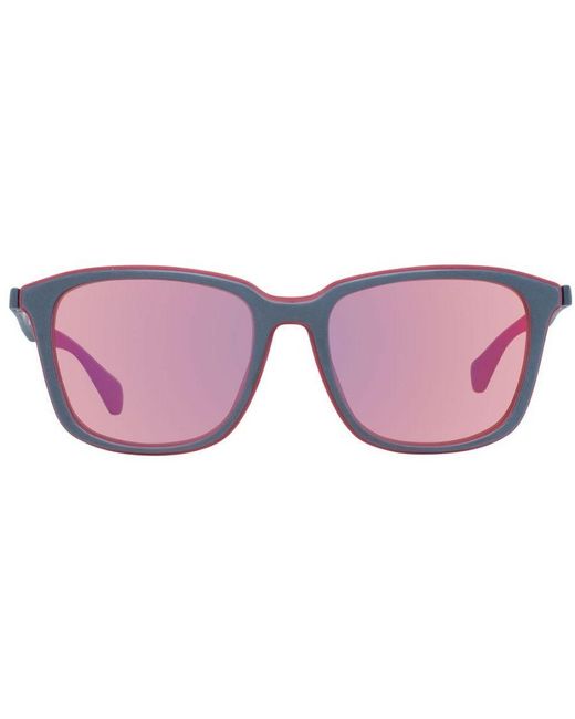 Boss Purple Mirrored Trapezium Sunglasses With Frames for men