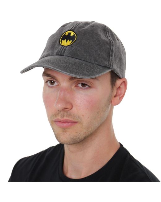 Dc Comics Blue Accessories Bat Logo Embroidered Dad Cap for men