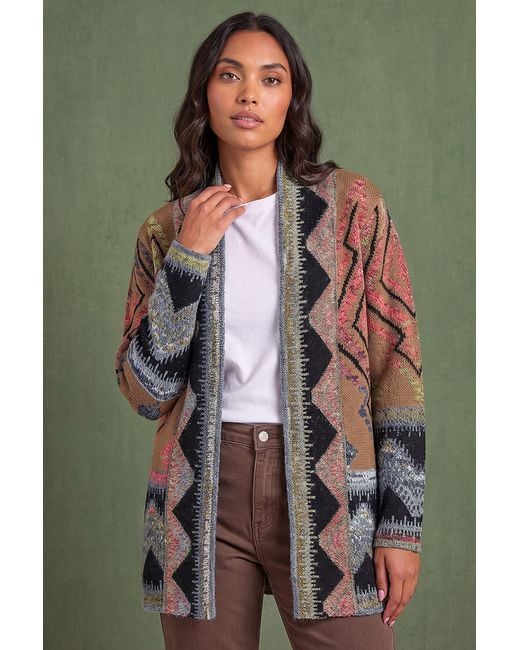 Roman Green Nordic Pattern Cardigan