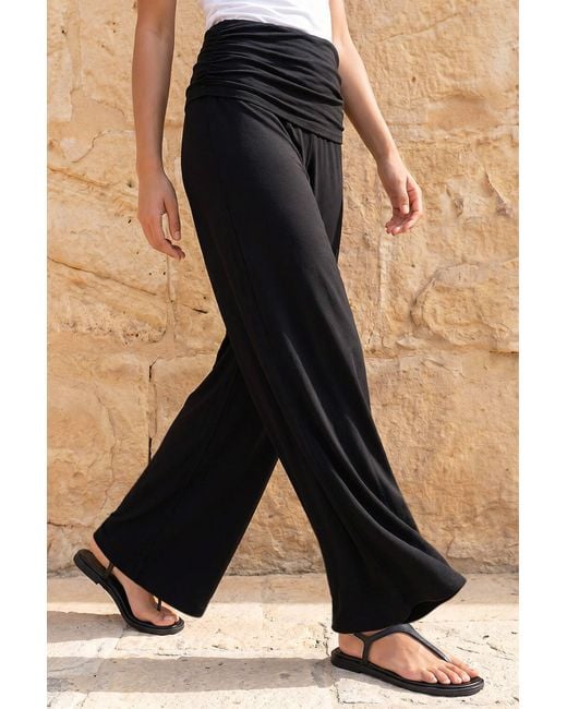 Roman Black Petite Ruched Waist Trouser
