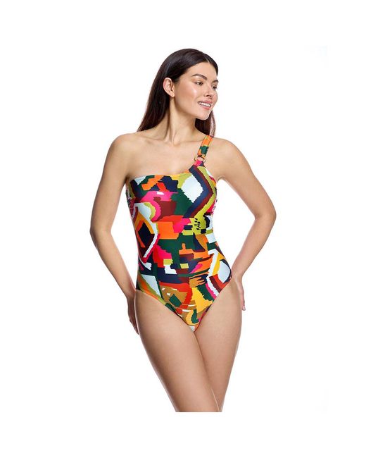 Ory Red Swimsuit Asymmetrical Bathing Suit W260111