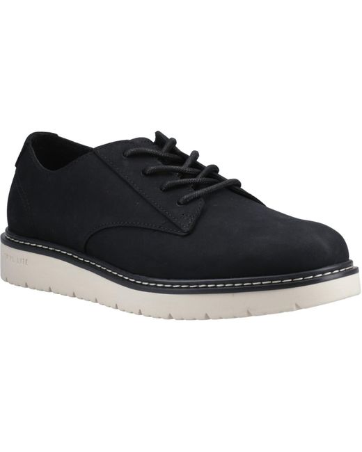 TOMS Black Navi Trvl Lite Leather Oxford Shoes for men