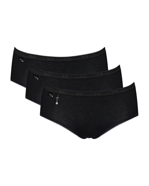 Sloggi Black Basic+ Midi 3 Pack Briefs