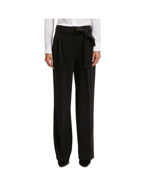 Boss Black Tapiana Solid Patterned Wide Leg Trousers