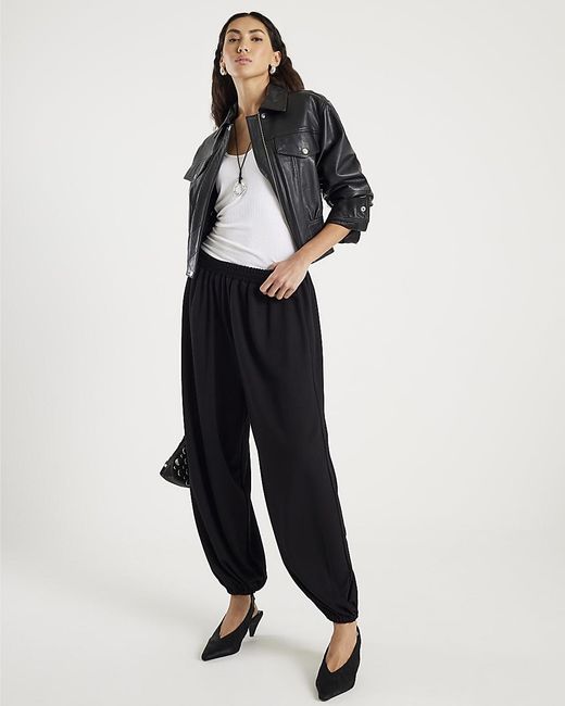 River Island White Trousers Balloon Leg Viscose