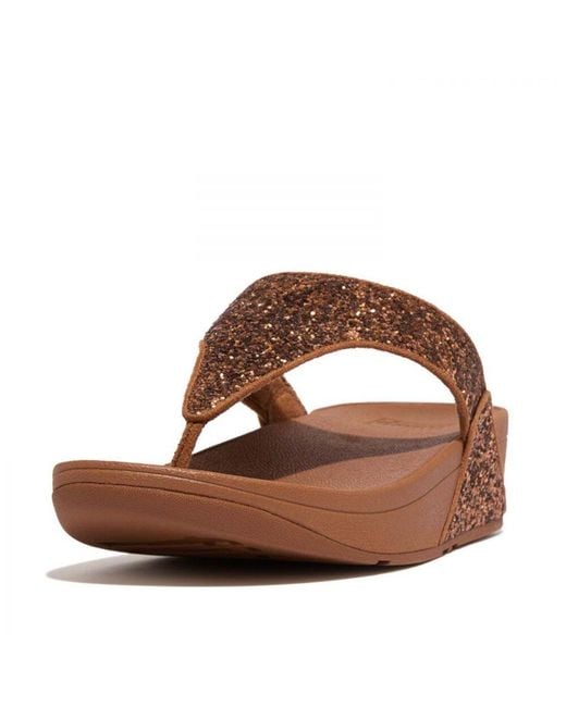 Fitflop Brown Womenss Fit Flop Shimma Glitter Toe-Post Sandals