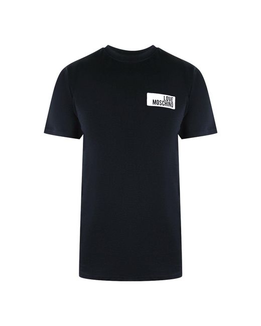 Moschino Black Love Block Logo T-Shirt Cotton for men