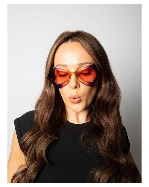 SVNX Purple 2 Tone Angular Sunglasses
