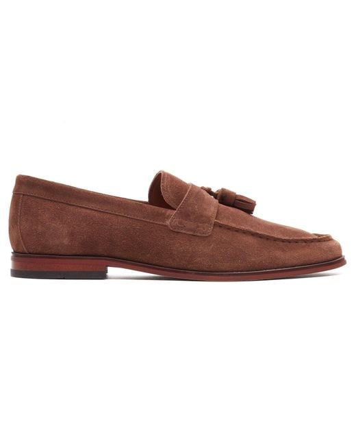 Base London Brown Flint Loafer Shoes Leather for men