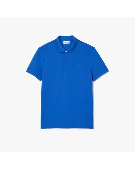 Lacoste Regular-fit Paris Stretch Piqué Poloshirt In Blauw in het Blue voor heren