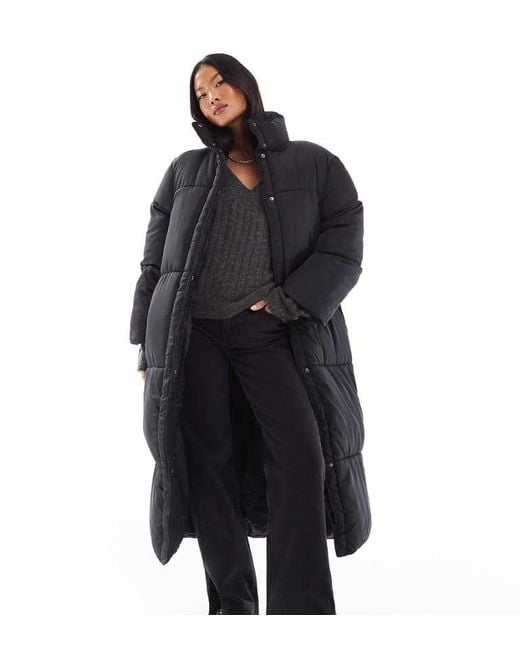 ASOS Black Design Longline Padded Jacket