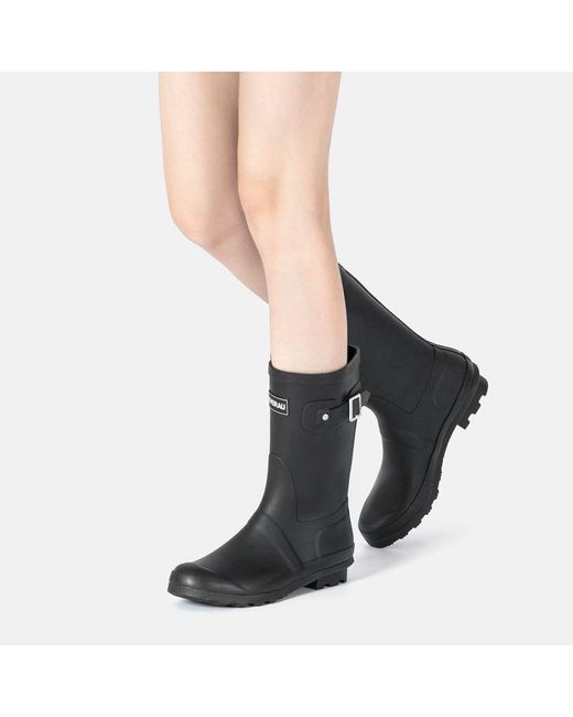 EVER AU Black Penguin Mid-Calf Gumboots