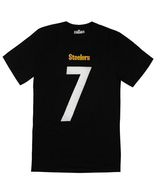 Fanatics Black Nfl Pittsburgh Steelers Ben Roethlisberger 7 T-Shirt for men